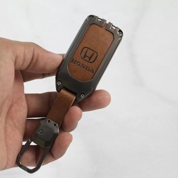 Metal Alloys with Leather Key Case for Honda Smart key - Image 3