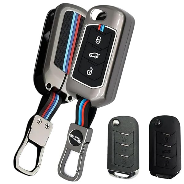 Metal Alloys with Rubber Key Case for Mahindra Maharazo Flip Key