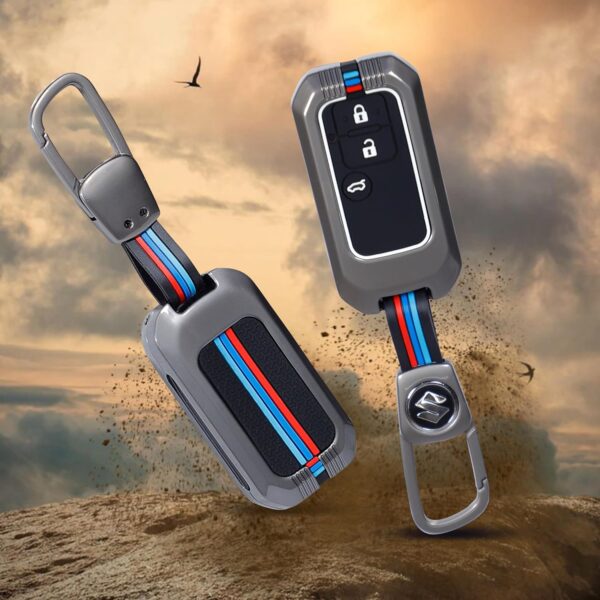 Metal Alloys with Rubber Key Case for Suzuki Smart key 2b & 3b - Image 2