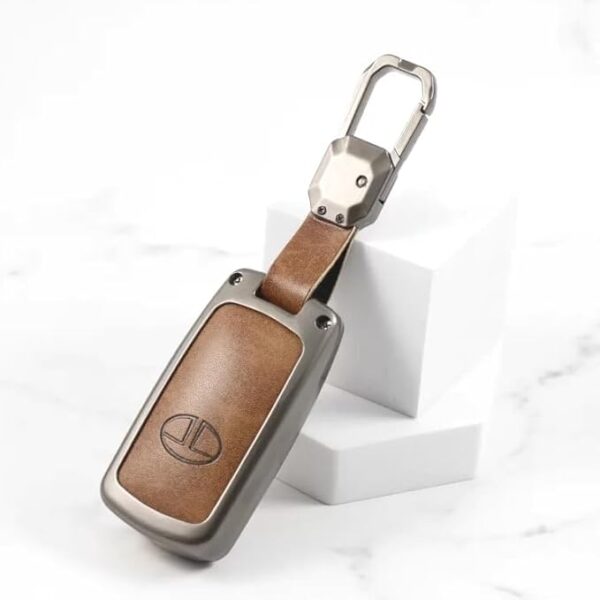 Metal Alloys with Leather For TATA Flip Key 3b - Image 2