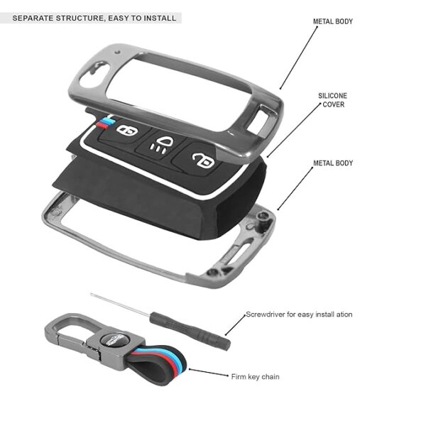 Metal Alloys with Rubber For TATA Flip Key 3b - Image 2