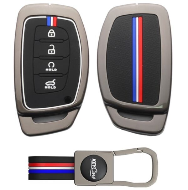 Metal Alloys With Rubber Key Case For Hyundai 4Button Smart Key