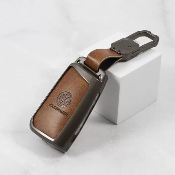 Metal Alloys with Leather Key Case for Flip key - Image 2